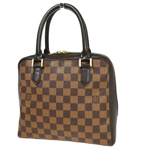 LOUIS VUITTON Brera Hand Bag Damier Ebene Leather Brown France N51150 77YE156